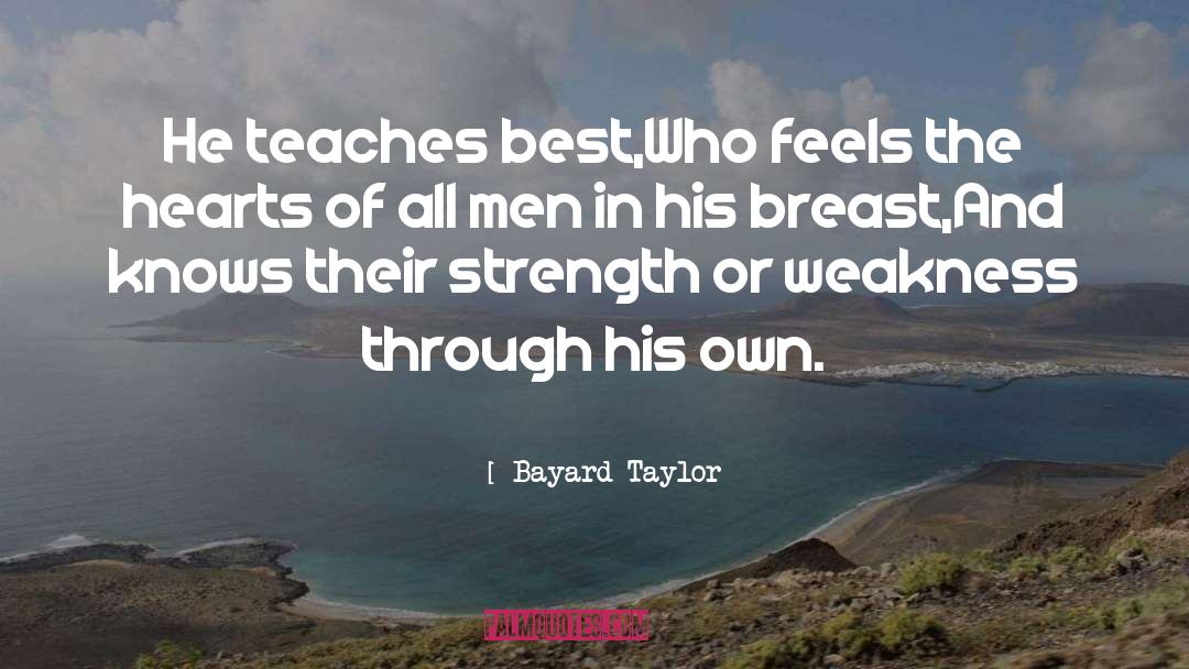 Weakness Strength All Knowing quotes by Bayard Taylor