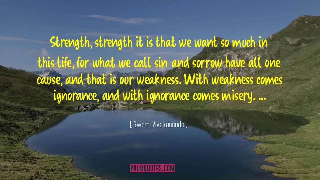 Weakness Strength All Knowing quotes by Swami Vivekananda