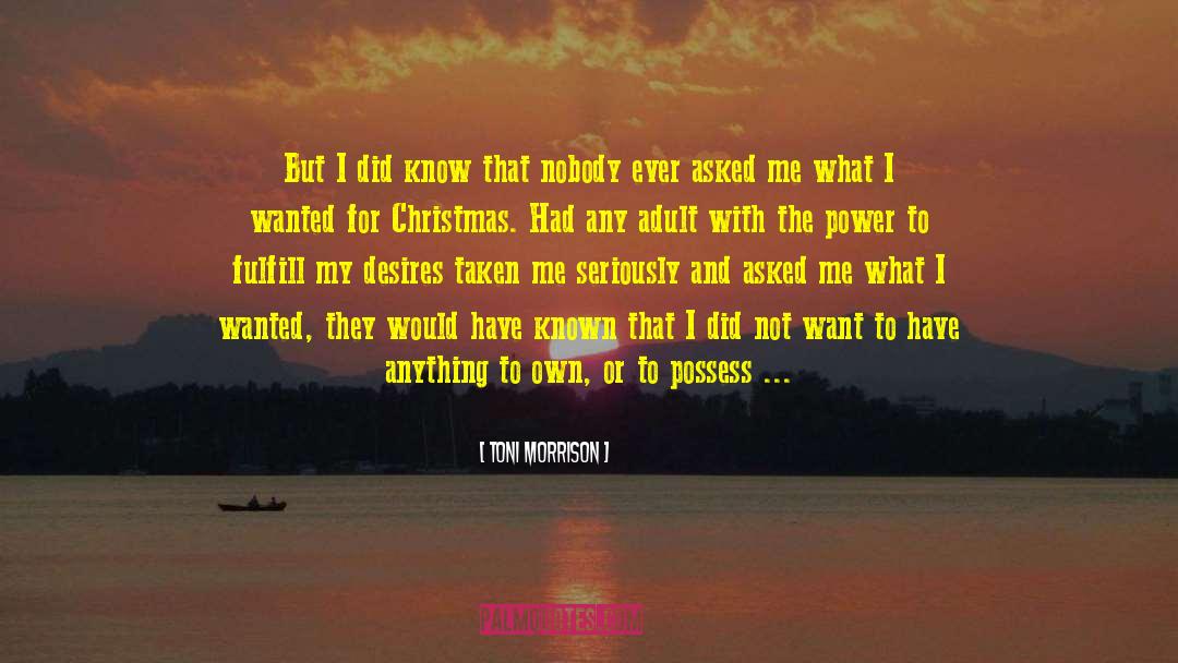 Weighting For Christmas quotes by Toni Morrison
