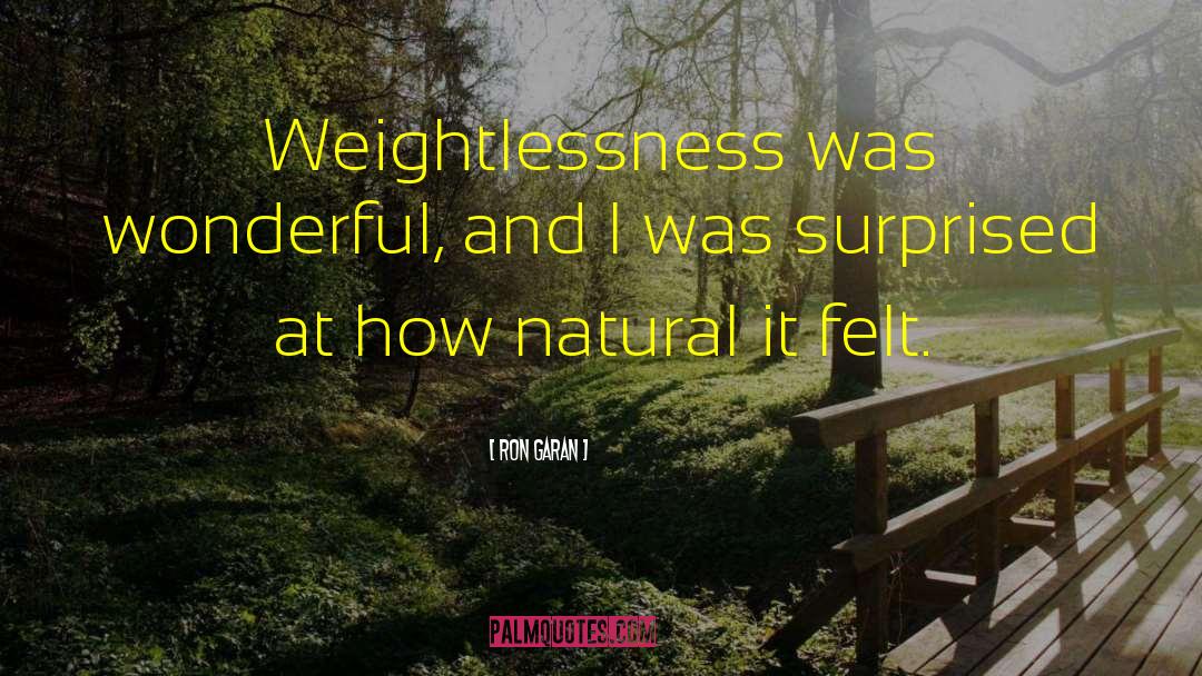 Weightlessness quotes by Ron Garan