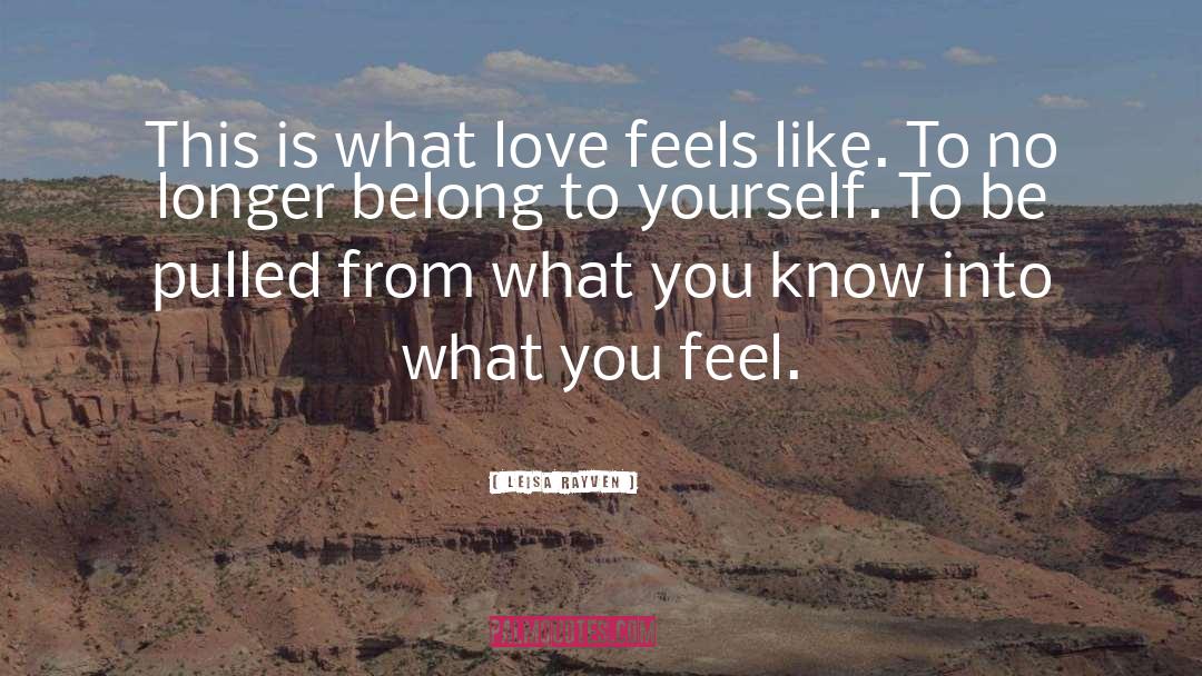 What Love Feels Like quotes by Leisa Rayven