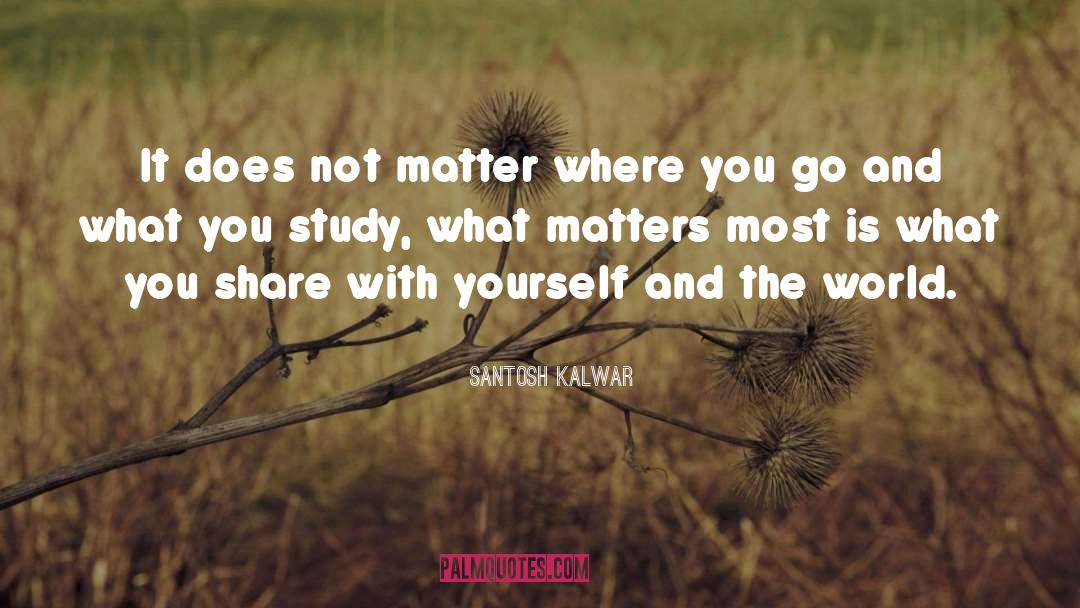 What Matters Most quotes by Santosh Kalwar