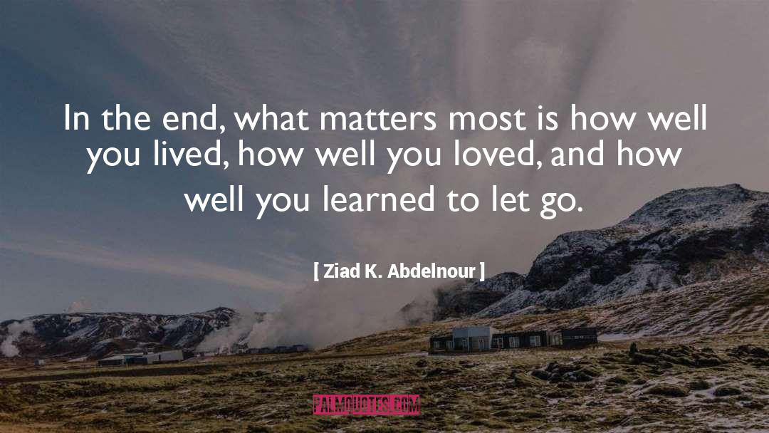 What Matters quotes by Ziad K. Abdelnour