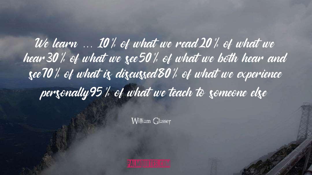 What We Hear quotes by William Glasser