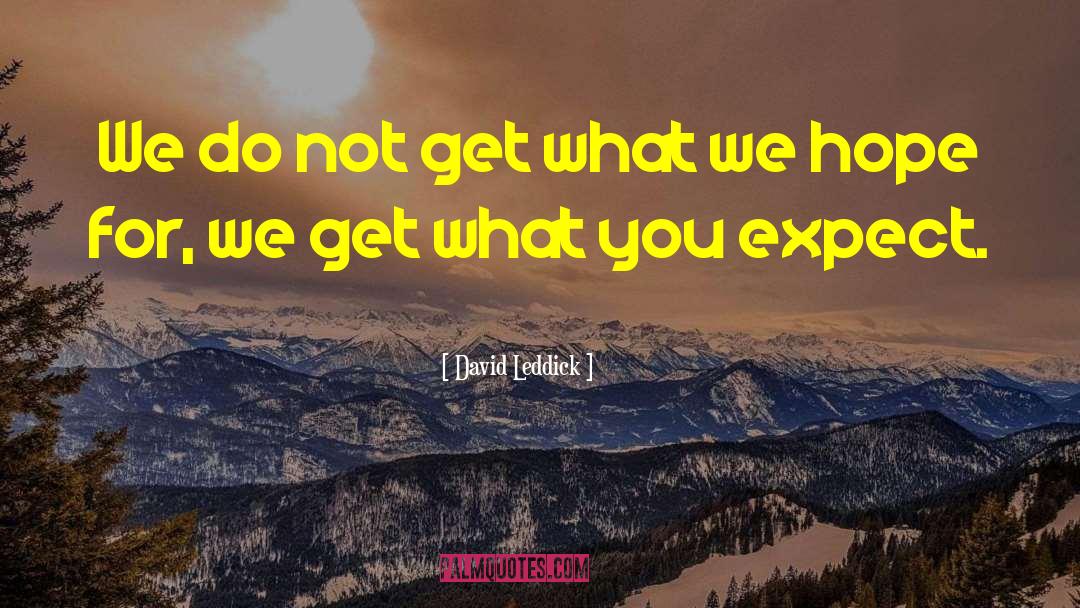 What You Expect quotes by David Leddick