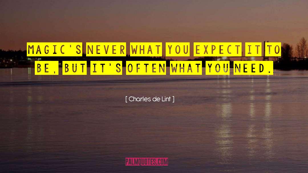 What You Expect quotes by Charles De Lint