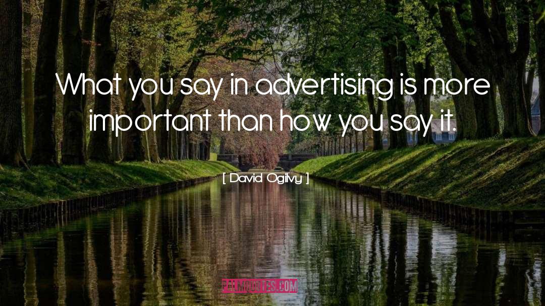 What You Say quotes by David Ogilvy