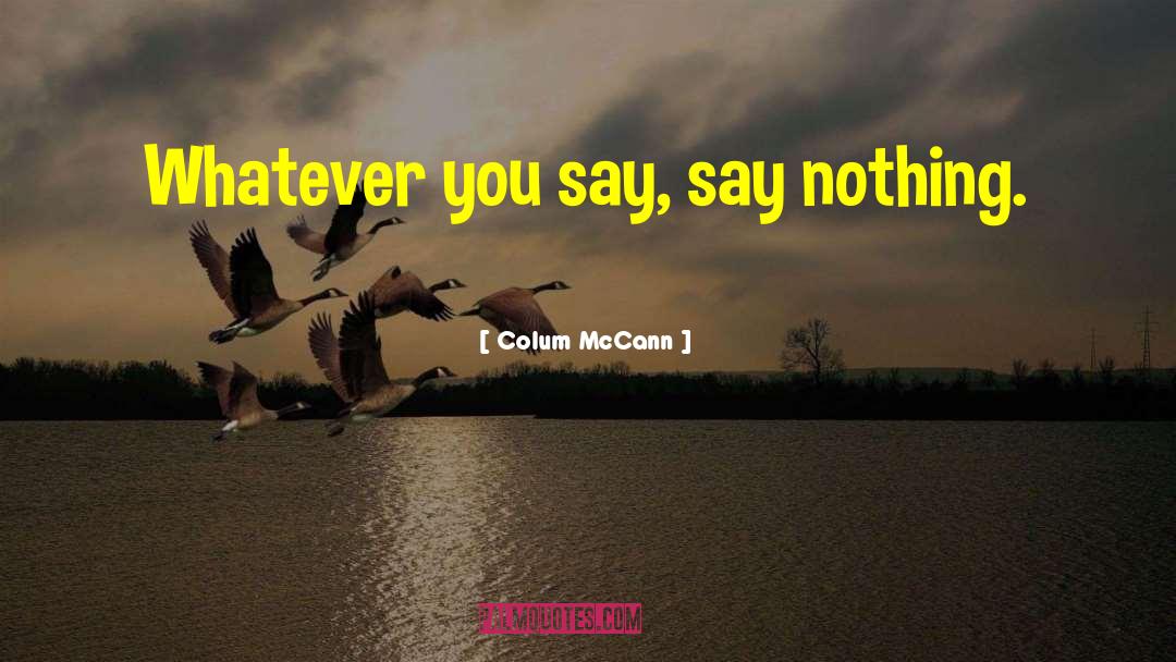 Whatever You Say quotes by Colum McCann