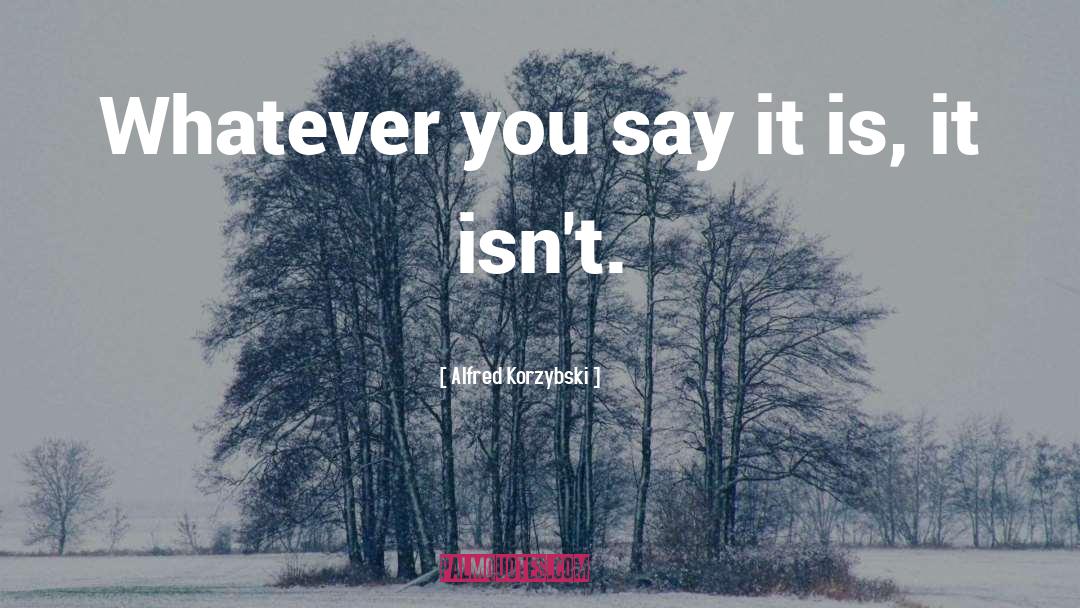 Whatever You Say quotes by Alfred Korzybski