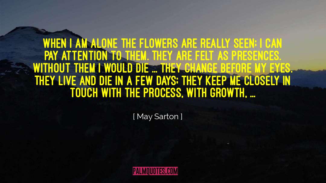 When I Am Alone quotes by May Sarton