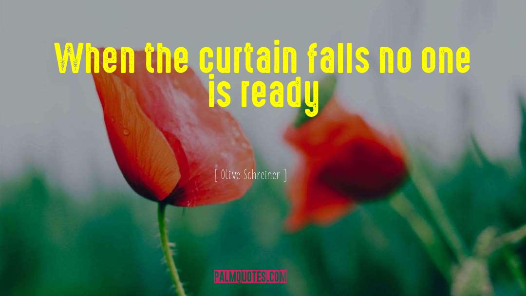 When The Curtain Falls quotes by Olive Schreiner