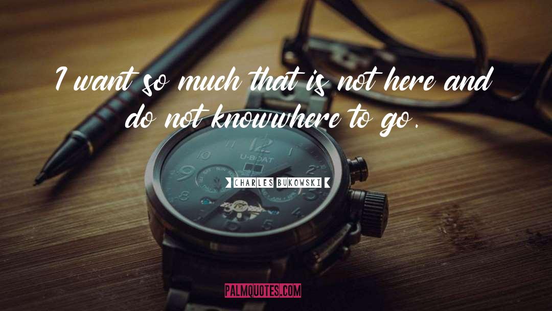 Where To Go quotes by Charles Bukowski