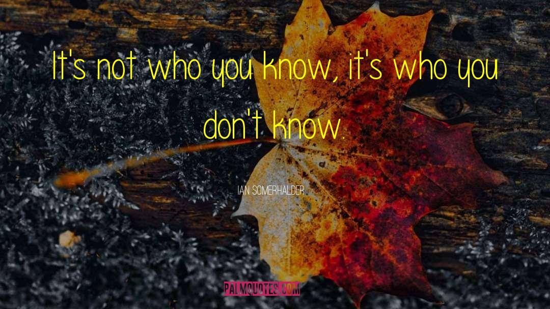 Who You Know quotes by Ian Somerhalder