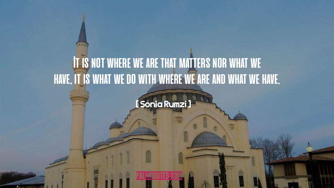 Why We Do What We Do quotes by Sonia Rumzi