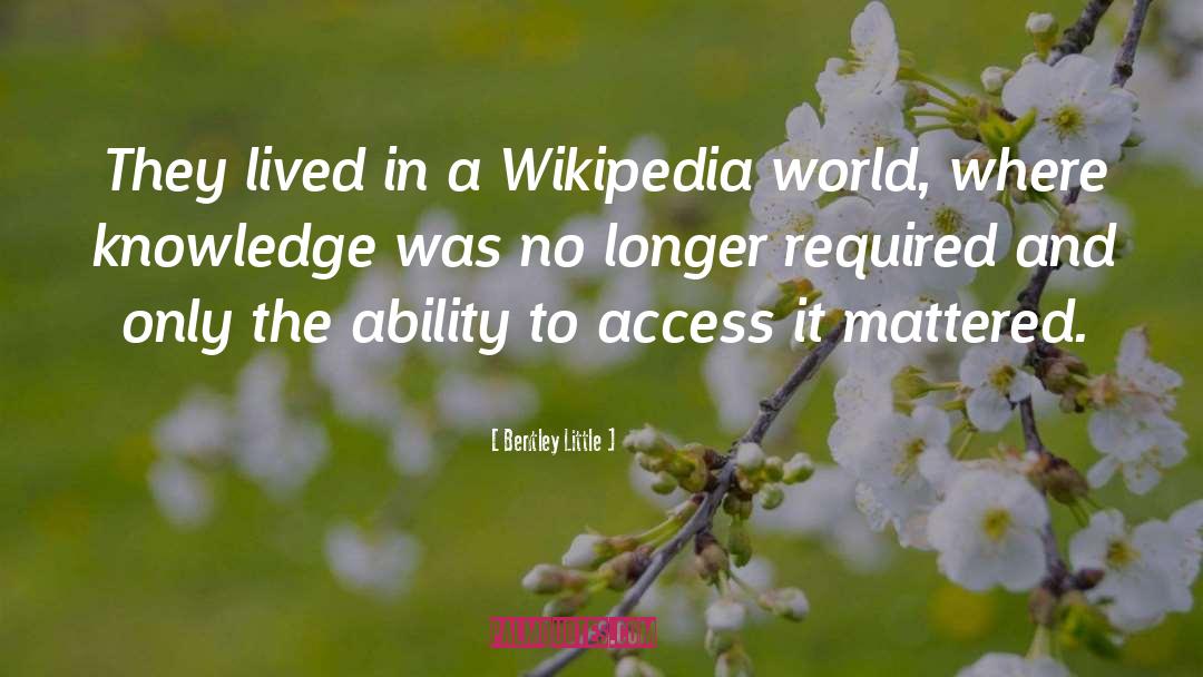 Wikipedia quotes by Bentley Little