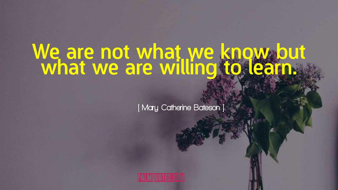 Willing To Learn quotes by Mary Catherine Bateson