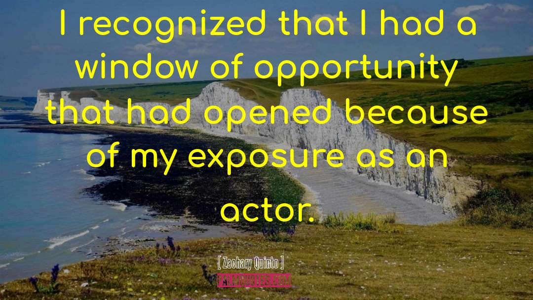 Window Of Opportunity quotes by Zachary Quinto