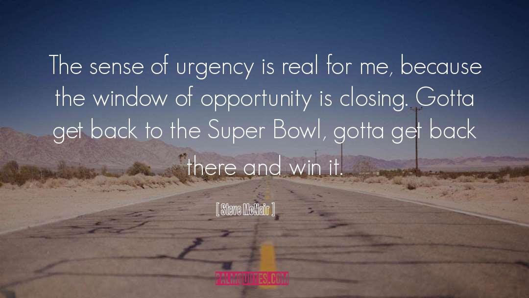 Window Of Opportunity quotes by Steve McNair