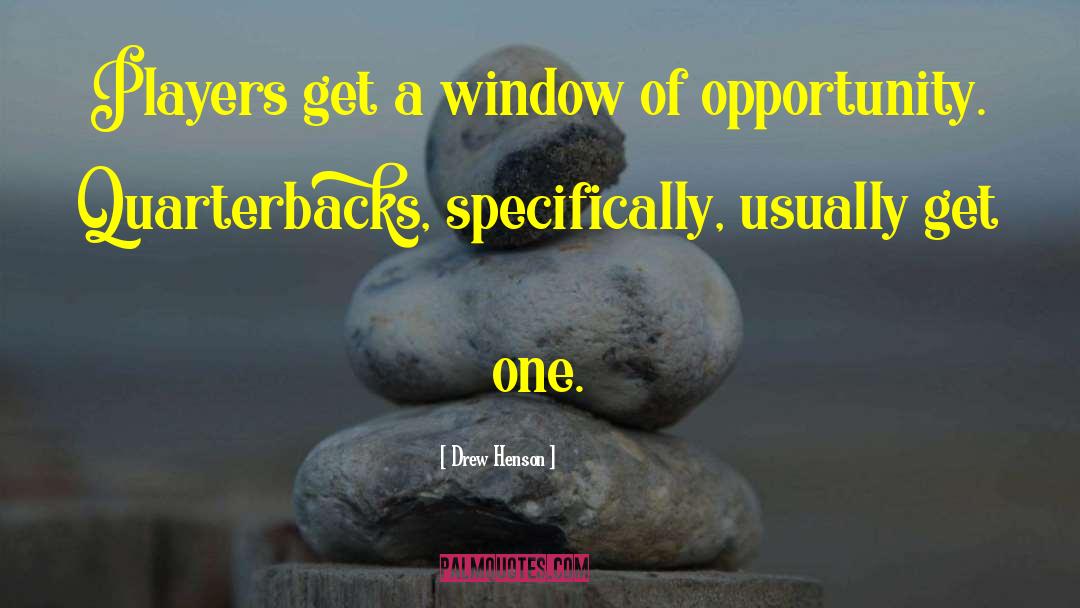 Window Of Opportunity quotes by Drew Henson