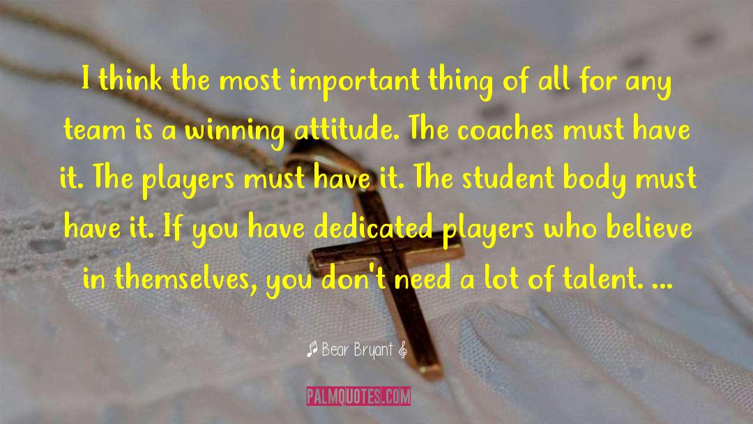 Winning Attitude quotes by Bear Bryant