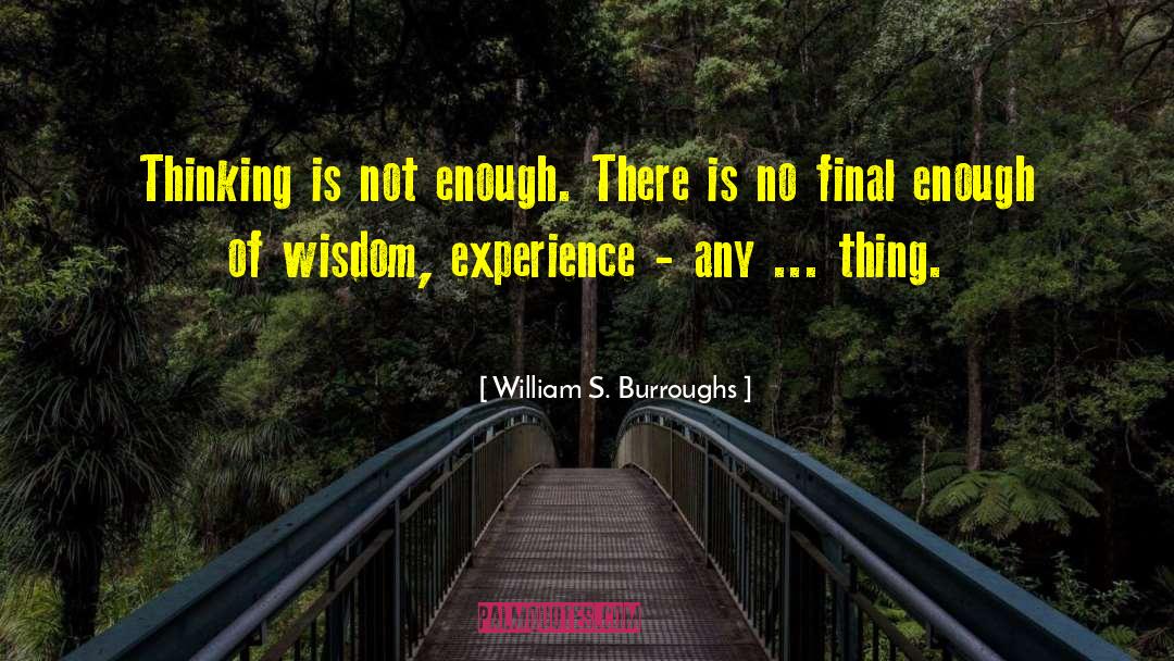 Wisdom Experience quotes by William S. Burroughs