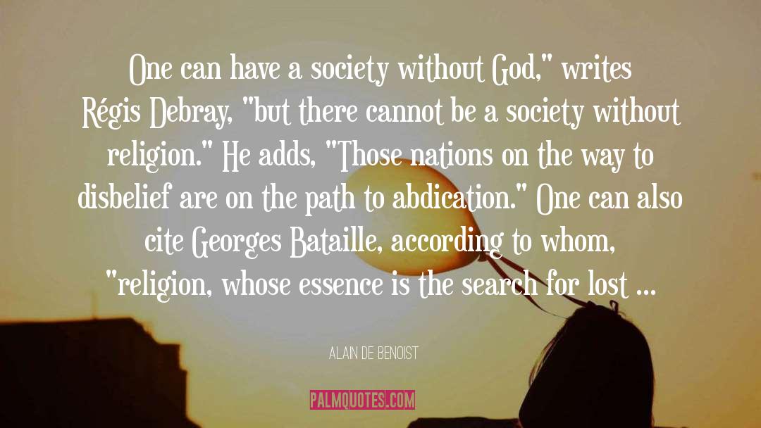 Without God quotes by Alain De Benoist