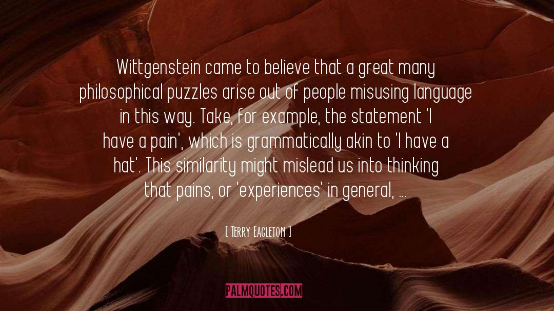 Wittgenstein quotes by Terry Eagleton