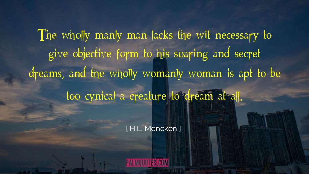 Womanly quotes by H.L. Mencken
