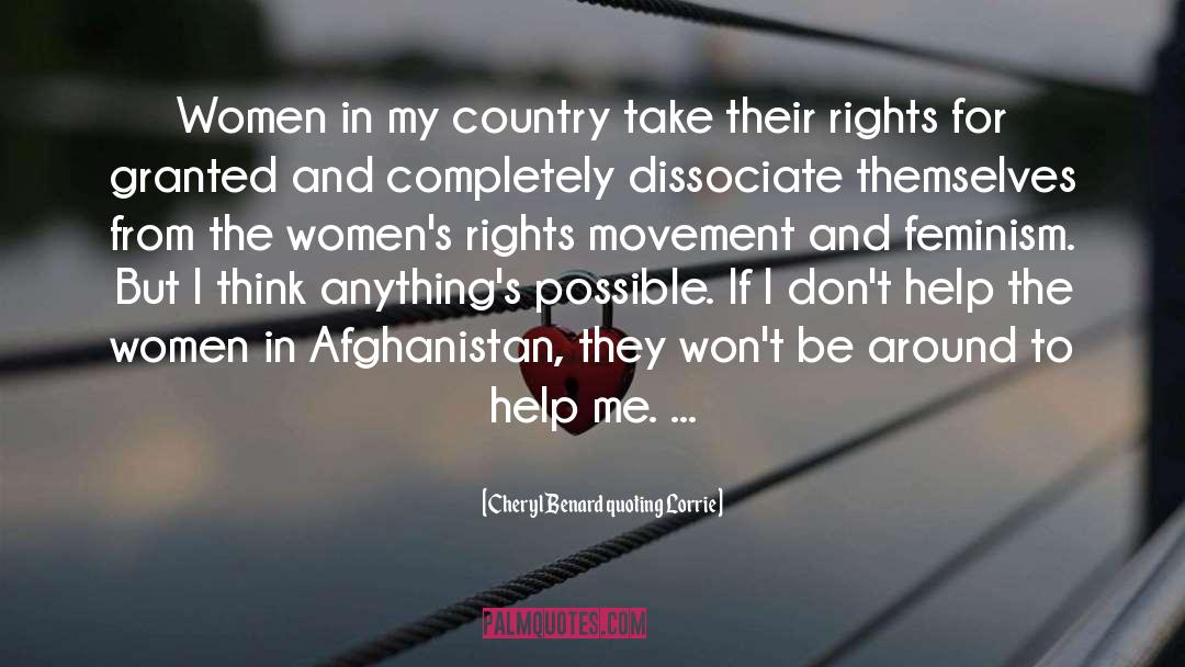 Women In Afghanistan quotes by Cheryl Benard Quoting Lorrie