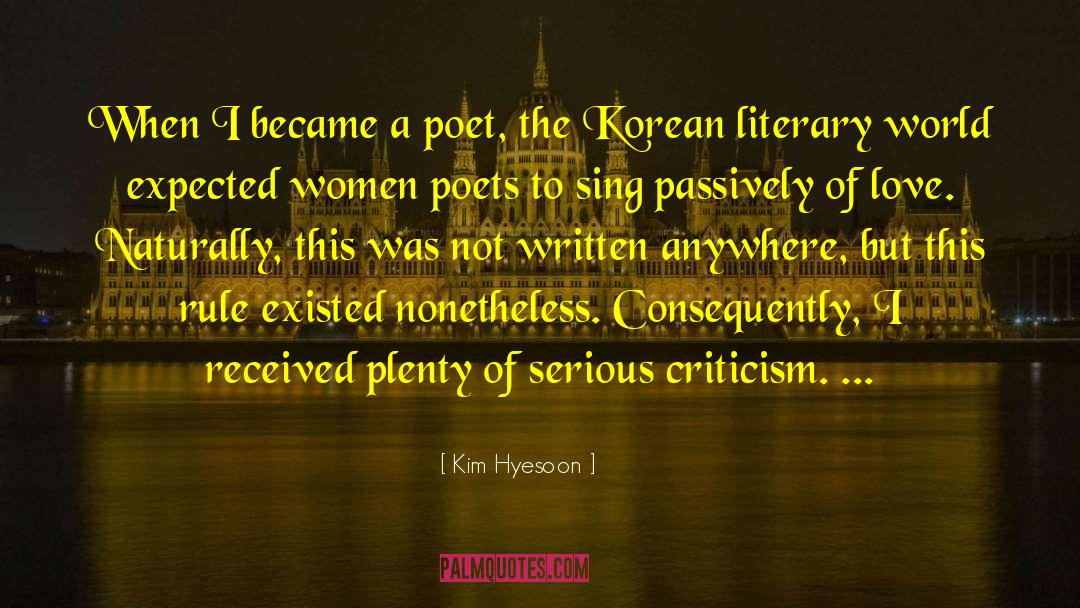 Women Poets quotes by Kim Hyesoon