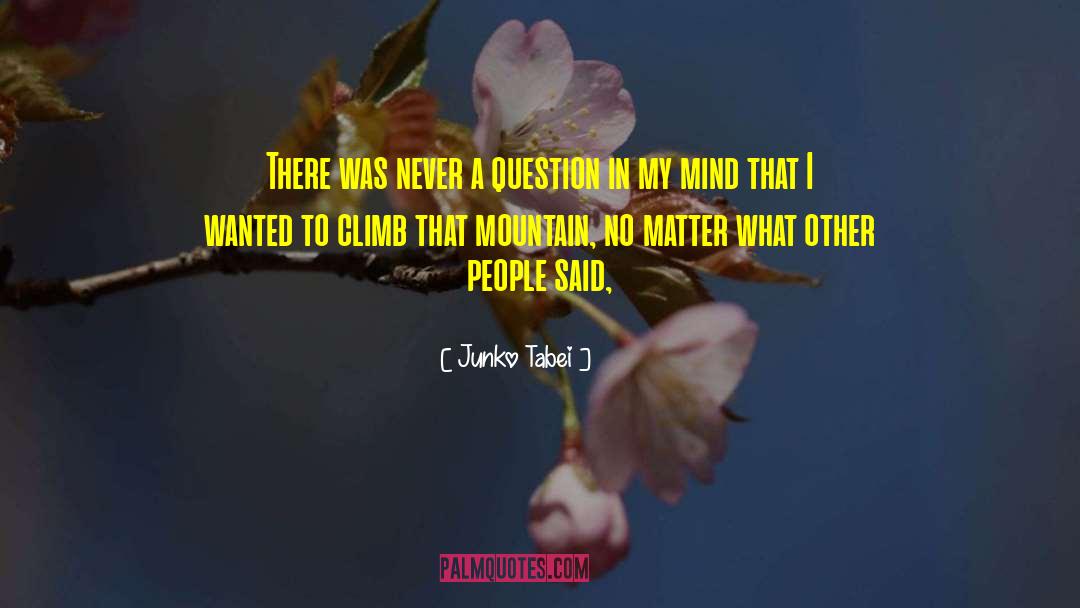 Women Question quotes by Junko Tabei