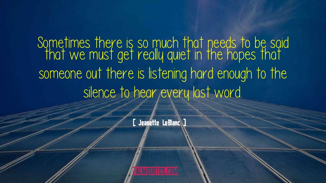 Word Meanings quotes by Jeanette LeBlanc