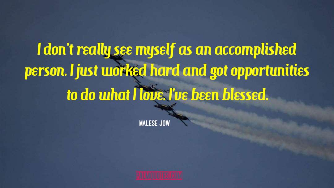 Worked Hard quotes by Malese Jow