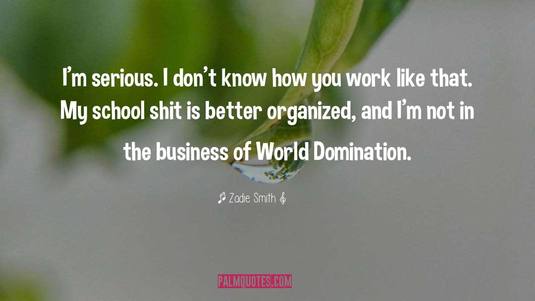 World Domination quotes by Zadie Smith