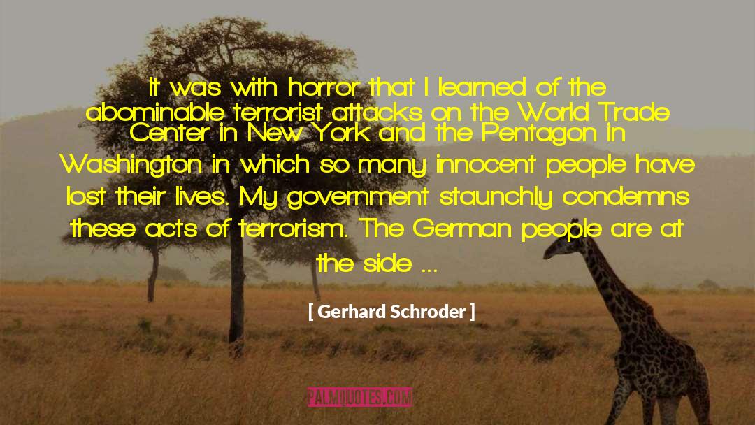 World Trade Center quotes by Gerhard Schroder