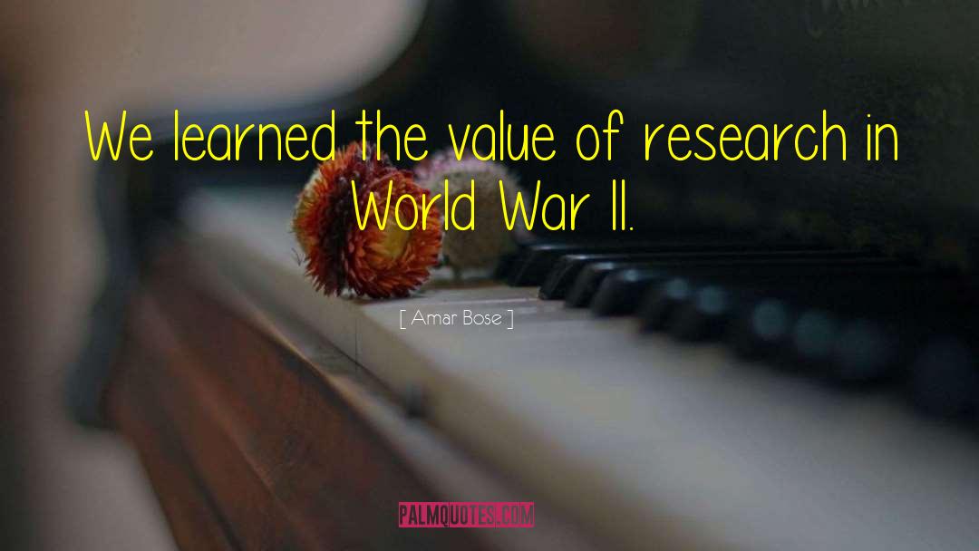 World War I quotes by Amar Bose