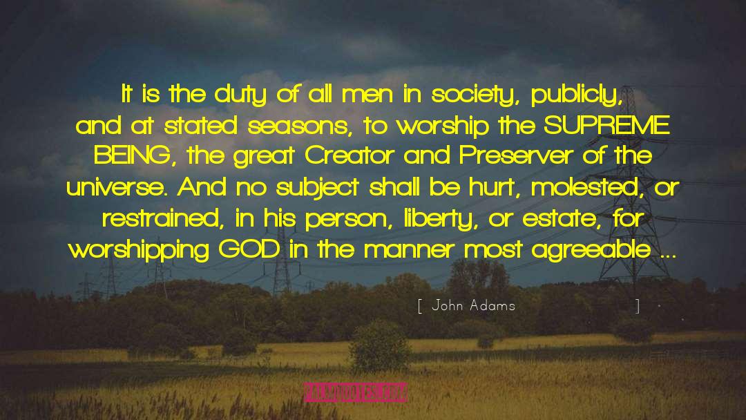 Worshipping God quotes by John Adams