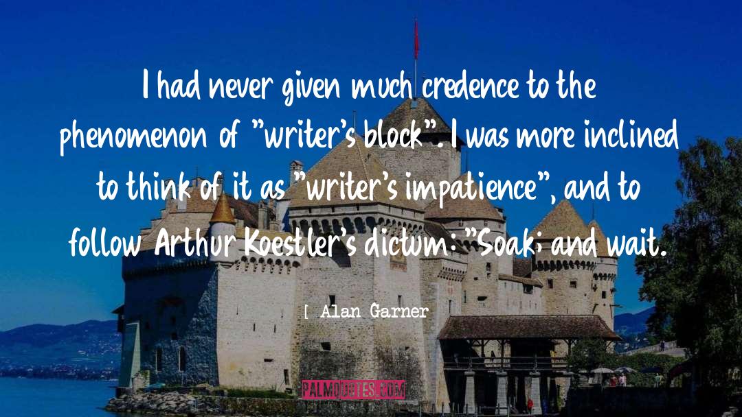 Writers Block quotes by Alan Garner