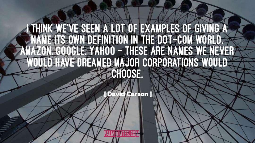 Yahoo quotes by David Carson