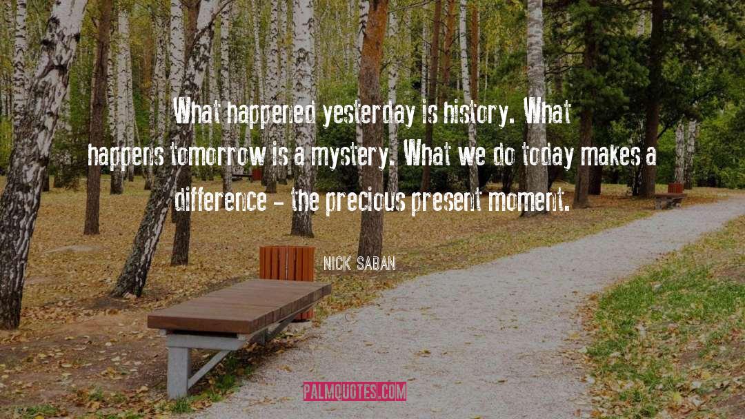 Yesterday Is History quotes by Nick Saban