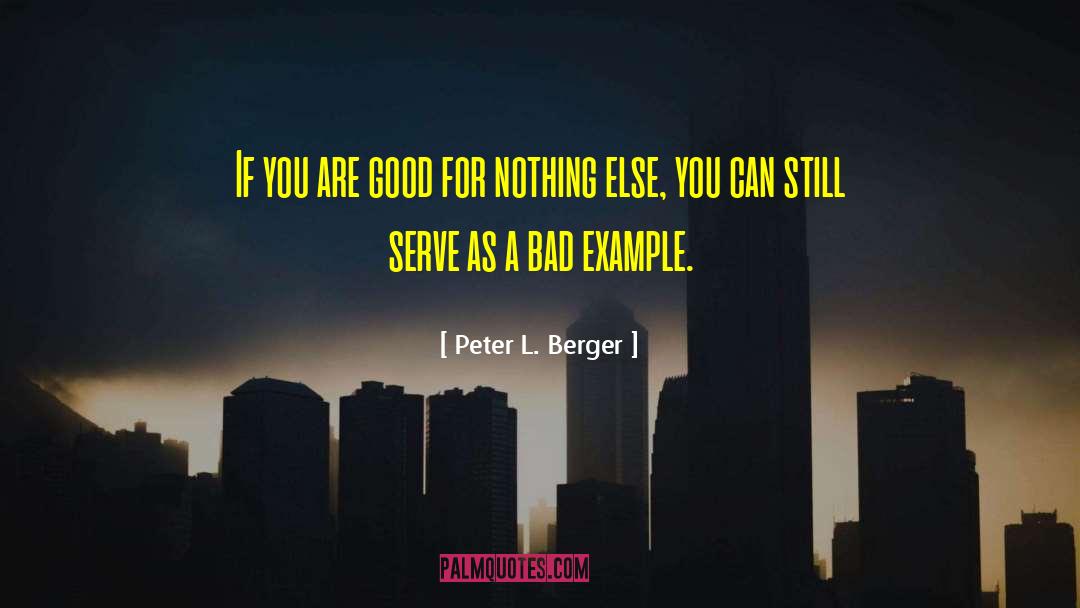 You Are Good For Nothing quotes by Peter L. Berger