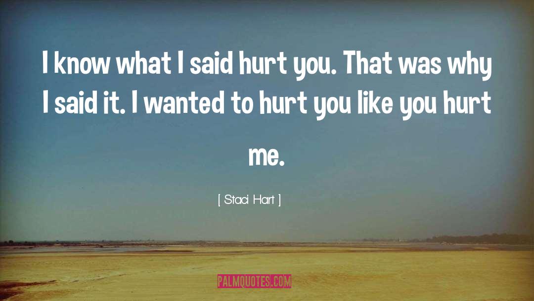 You Hurt Me quotes by Staci Hart