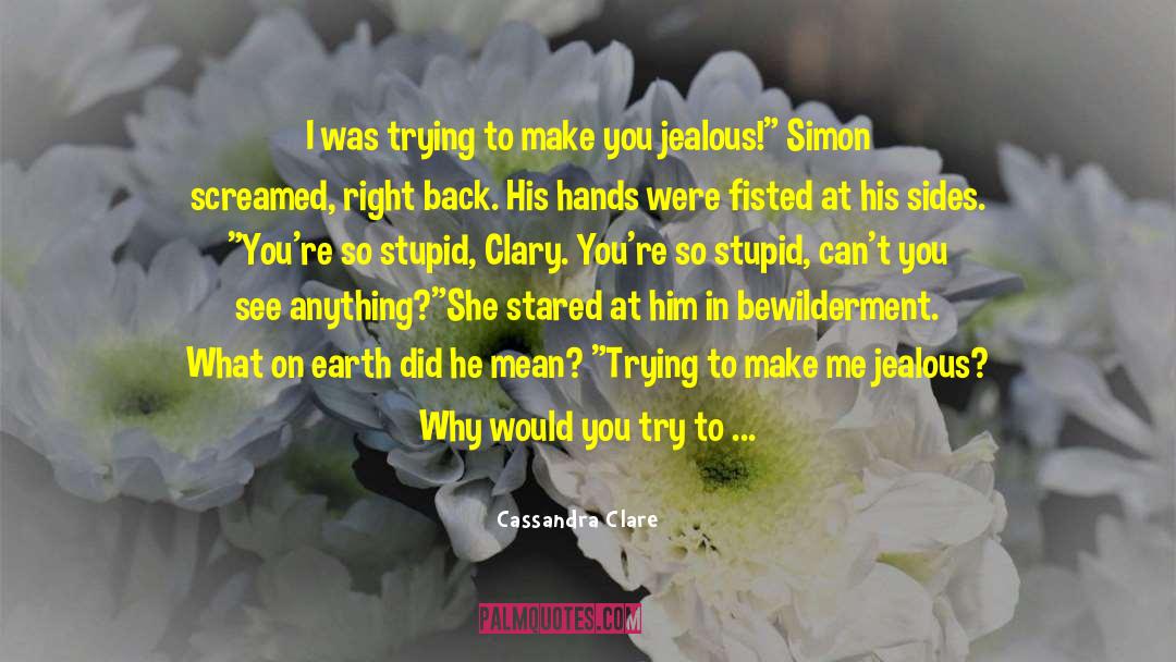 You Jealous quotes by Cassandra Clare