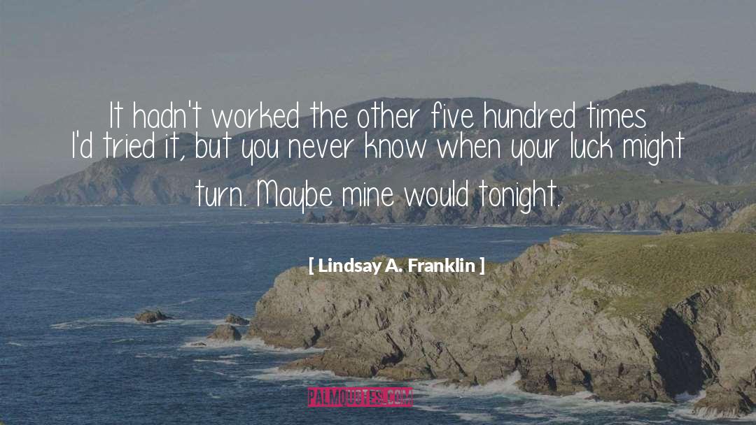 You Never Know quotes by Lindsay A. Franklin