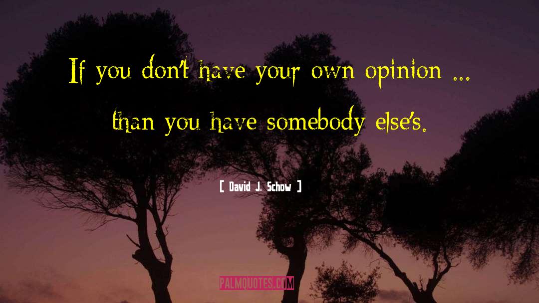 Your Own Opinion quotes by David J. Schow