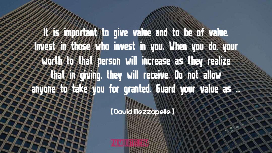 Your Value quotes by David Mezzapelle