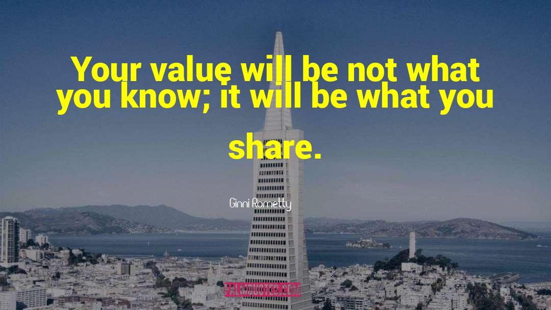 Your Value quotes by Ginni Rometty