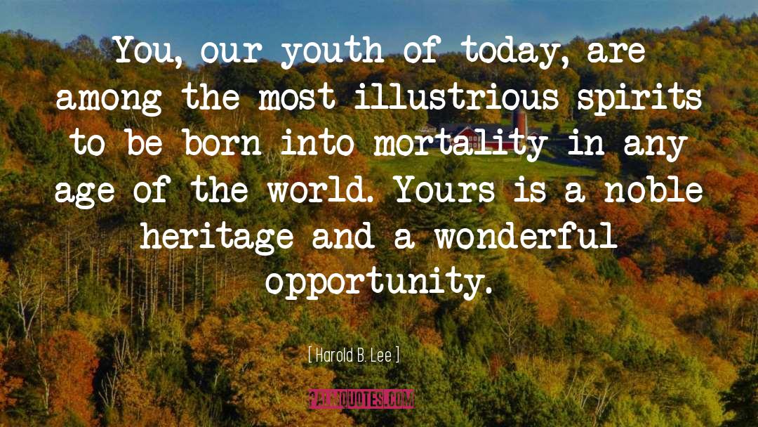 Youth Of Today quotes by Harold B. Lee
